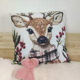 Charming Christmas Reindeer Cushion Cover