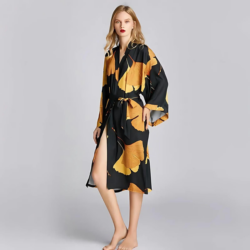 Classic Black and Yellow Bathrobe