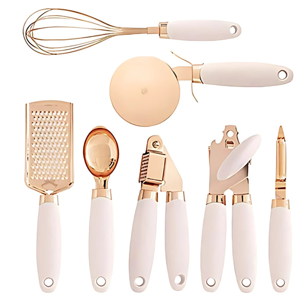 7-Piece Rose Gold Cooking Set