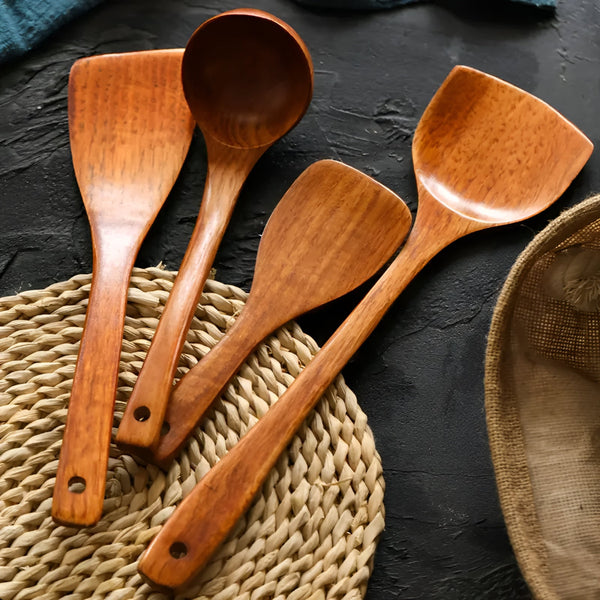 Wooden Kitchen Utensil Set | 4-piece