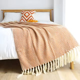 Herringbone Tassel Knit Blanket