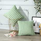 Green Fluffy Cushion Cover