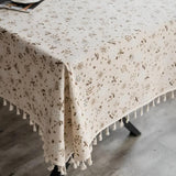 Dandelion Beige Tassel Tablecloth