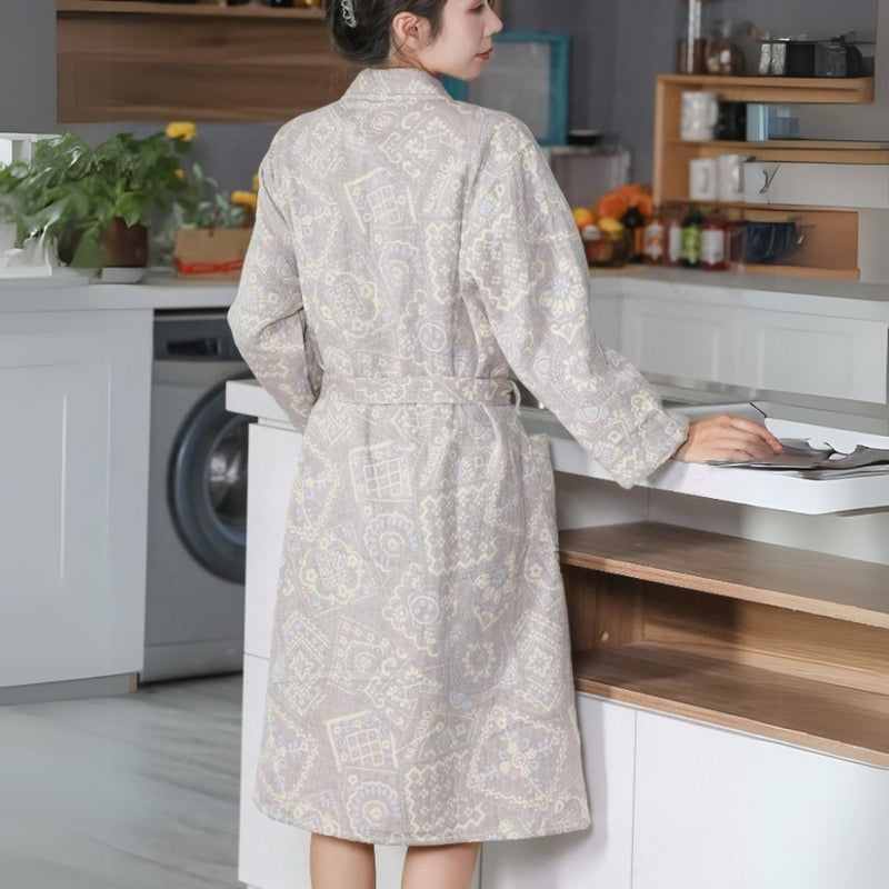 Plush Cotton Jacquard Bathrobe