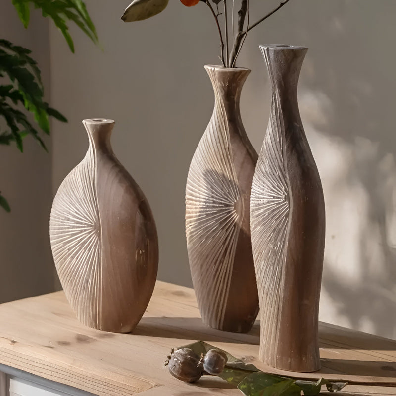 Sierra Grove Wooden Vase