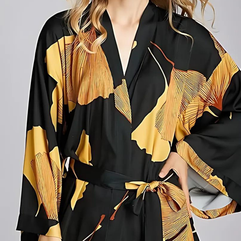 Classic Black and Yellow Bathrobe