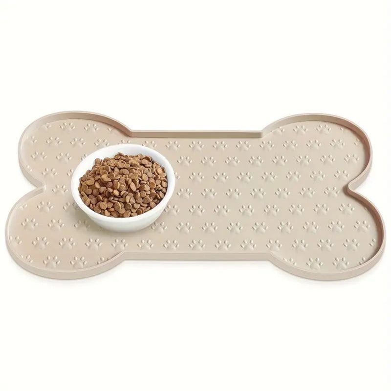 Bone-Shaped Silicone Pet Feeding Mat