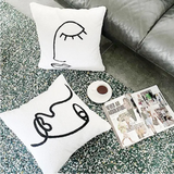 Abstract Face Artistic Cushion Cover