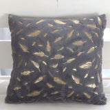 Golden Leaf Velvet Cushion Covers