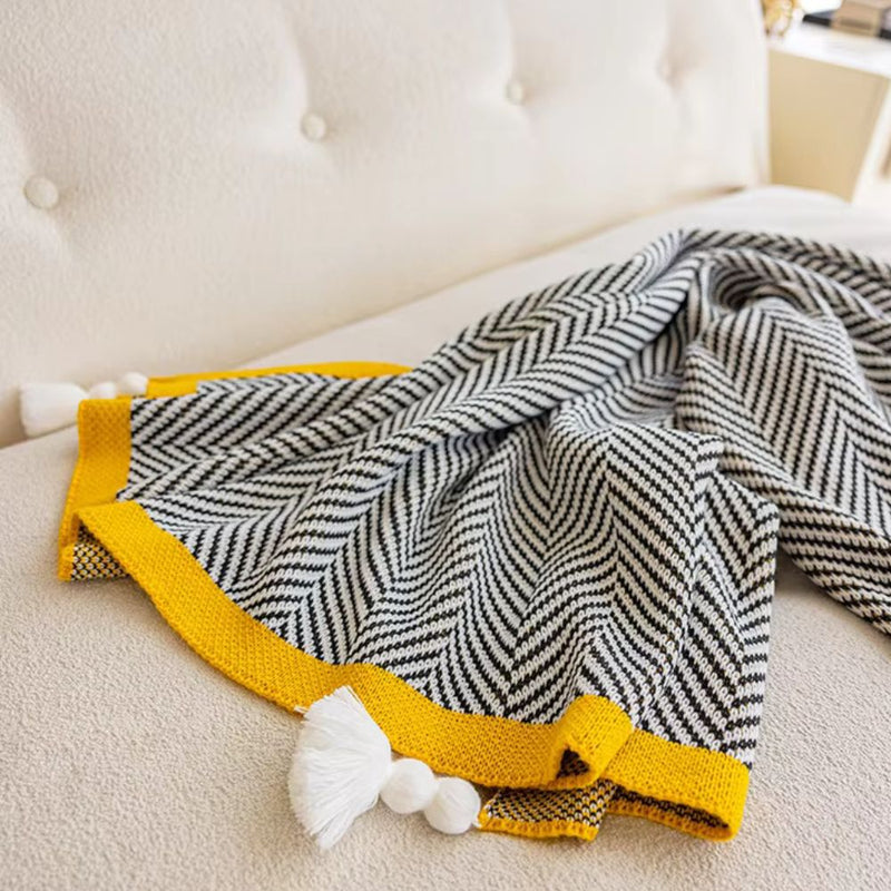 Golden Chevron Luxe Blanket