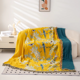 Reversible Ornate Bird Print Blanket