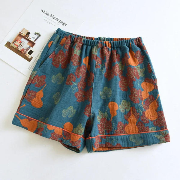 Floral Print Elastic Waist Shorts