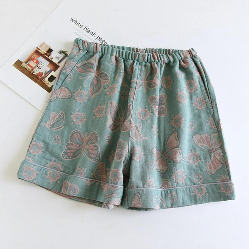 Butterfly Bloom Cotton Lounge Shorts