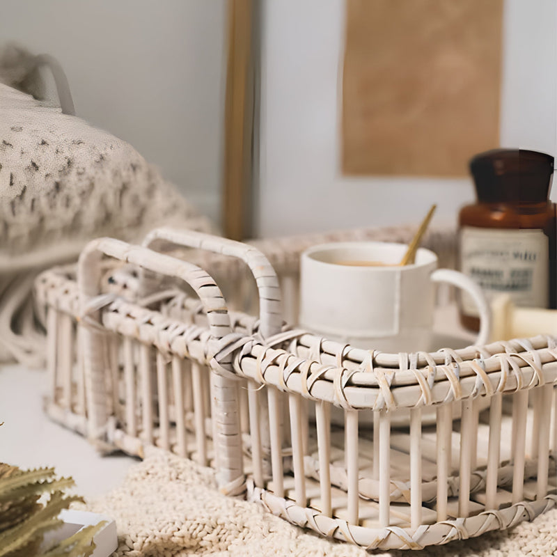 Rustic Weave Rattan Tray