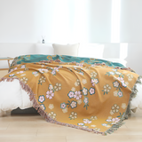 Blooming Flowers Tassel Blanket