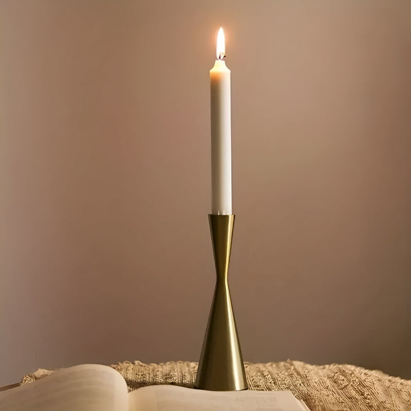 Sleek Nordic Brass Waist Candlestick| 3pcs Set