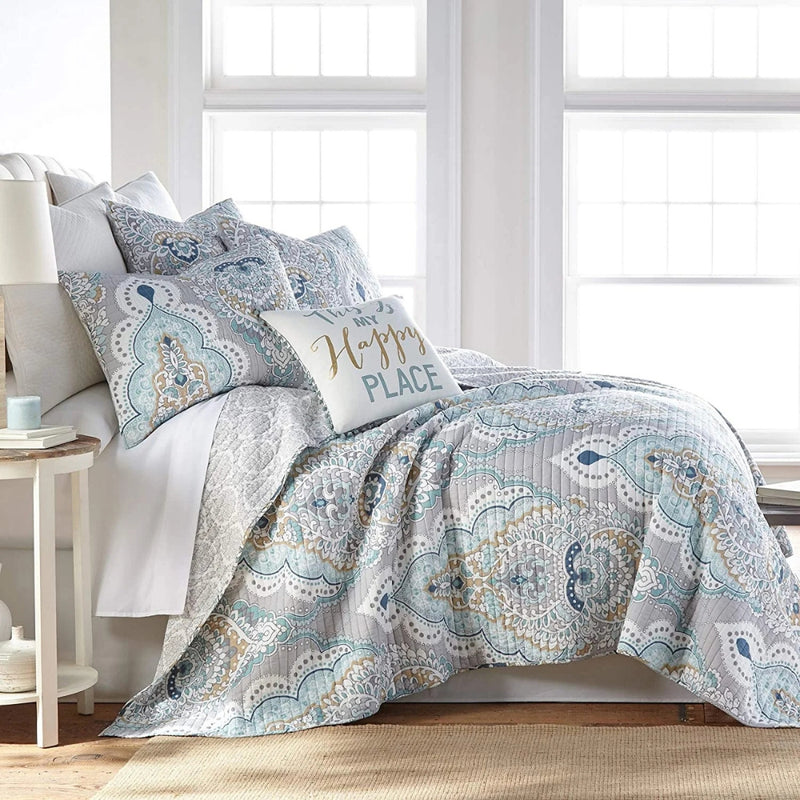 Paisley Aqua Teal Coverlet Set