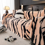 Wild Stripes Zebra Fleece Sofa Cover