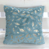 Golden Leaf Velvet Cushion Covers