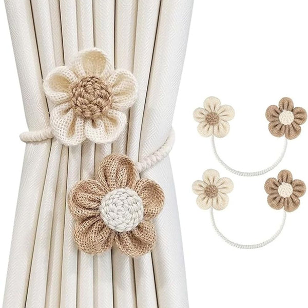 Floral Hemp Curtain Tie Back | 2Pcs Set