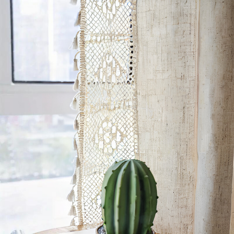 Farmhouse Chic Linen Geometric Curtain