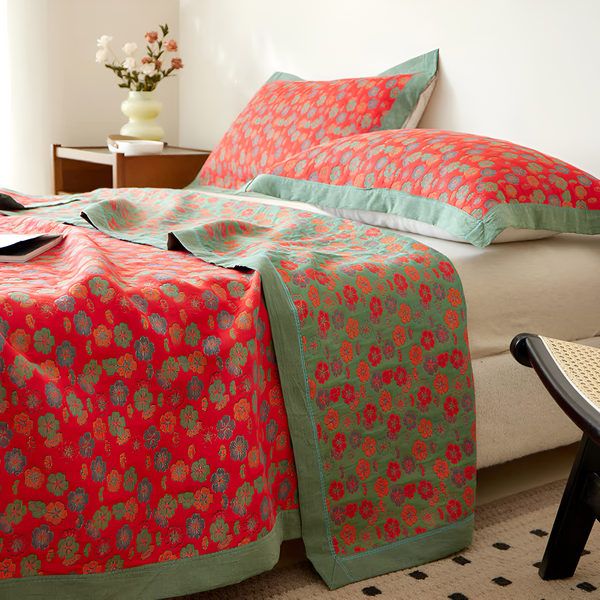 Rustic Floral Reversible Coverlet