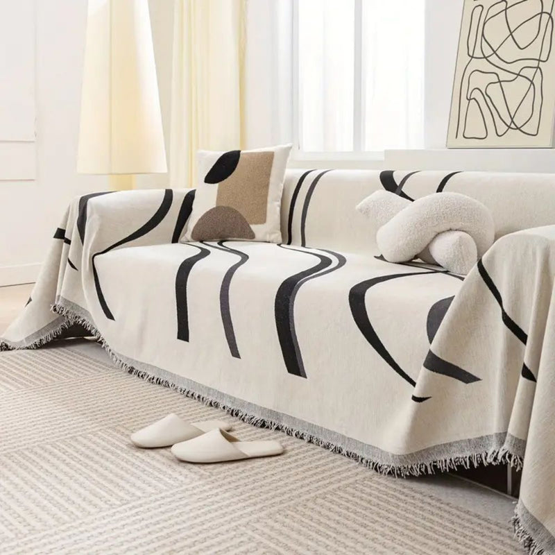 Wave Lines Chenille Sofa Covers