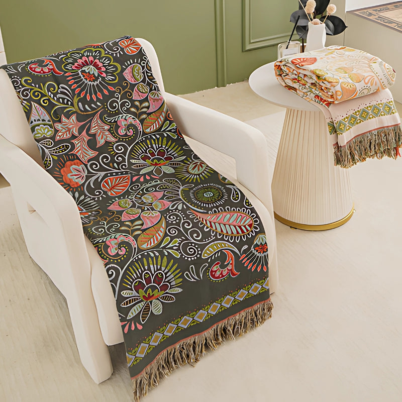 Autumn Leaf Boho Reversible Blanket