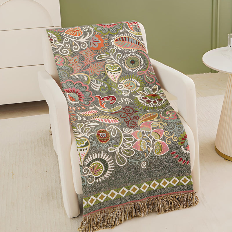 Autumn Leaf Boho Reversible Blanket