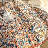 Bird Floral Design Cotton Throw Blanket