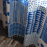 Blue Geometric Dots Pattern Curtain
