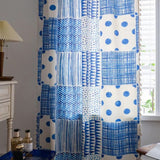 Blue Geometric Dots Pattern Curtain