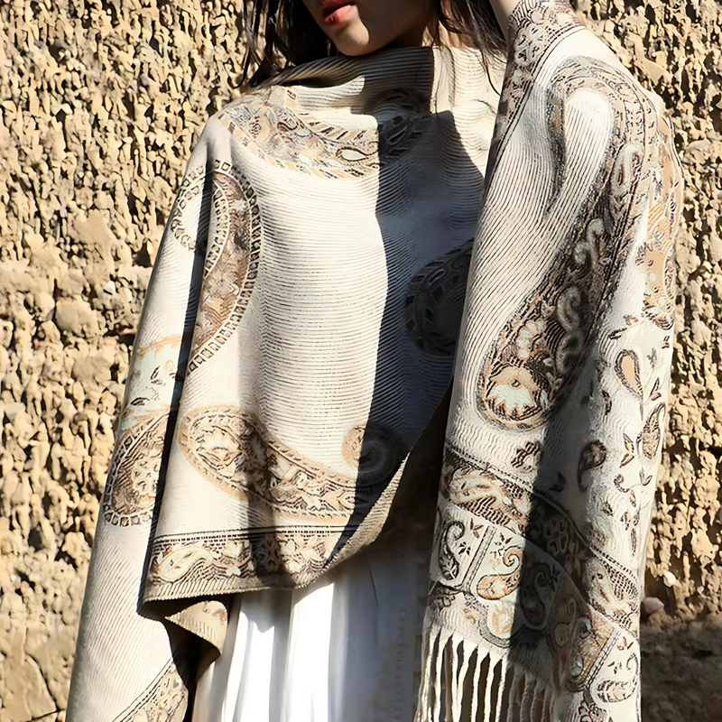 Bohemian Paisley Tassel Winter Shawl Wrap