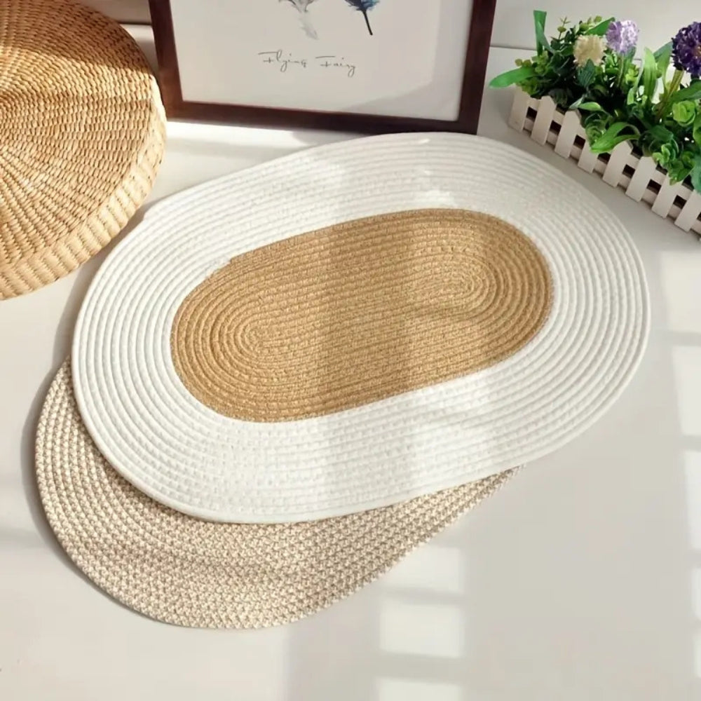 Boho Braided Hemp Oval Rug – Casa & Beyond