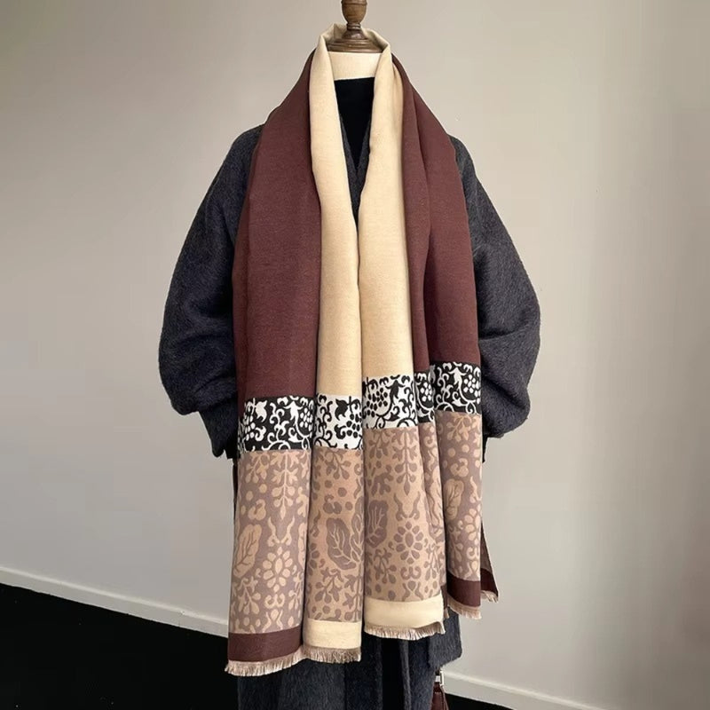Boho Ethnic Floral Edge Scarf
