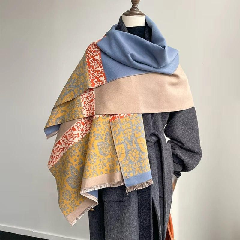 Boho Ethnic Floral Edge Scarf