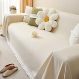 Classic Chenille Lace Edge Sofa Cover