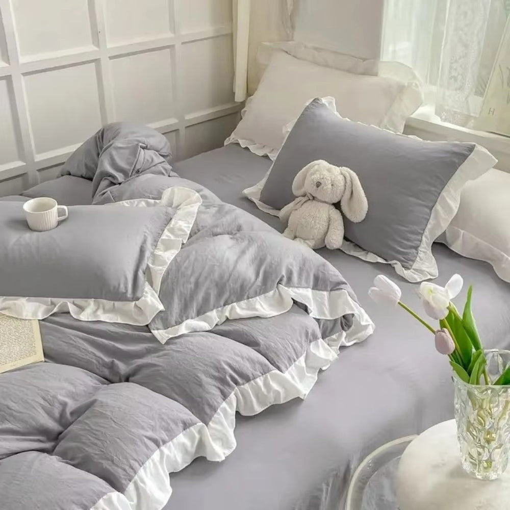 Cottage Ruffle Bedding Cottage Ruffle Cotton | 4pcs Bedding Set – Casa & Beyond