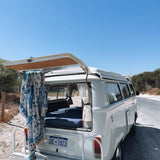 Daisy Bloom Boho Blue Beach Travel Blanket