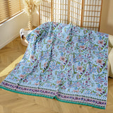 European Floral Reversible Blanket | 100% Cotton Blanket
