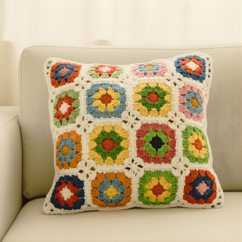 Floral Crochet Cushion Cover