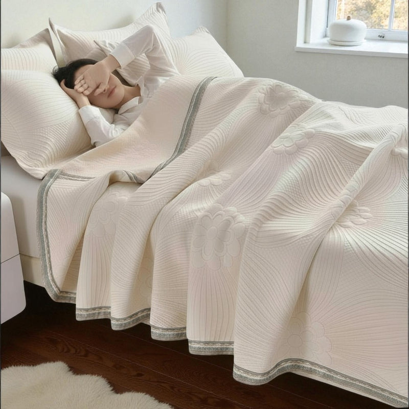 Floral Pattern Cotton Coverlet