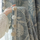 French Floral Chenille Pom-Pom Curtain