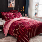 Golden Cosmo Hive | 3pcs Quilt Cover Sets