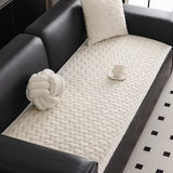 Grid Brick Stitch Plush Couch Cover