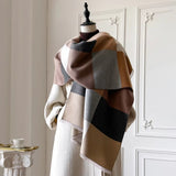 Luxury Geometric Pattern Knitted Shawl