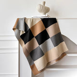Luxury Geometric Pattern Knitted Shawl