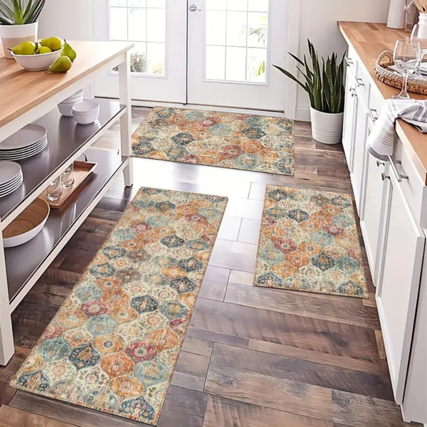 Moroccan Inspired Floral Kitchen Mat