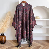 Paisley Elegance Winter Poncho Shawl