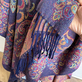 Paisley Elegance Winter Poncho Shawl
